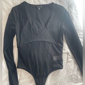 Mesh long sleeve bodysuit